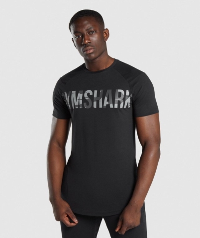 Black / Camo Gymshark Bold Men's T Shirts | US-29MDZTN