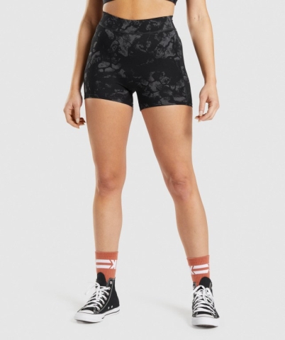 Black Camo Gymshark KK Fit Women's Shorts | US-74LWRDX