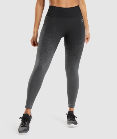 Black / Grey Gymshark Adapt Ombre Seamless High Waisted Women's Leggings | US-50ZSETW