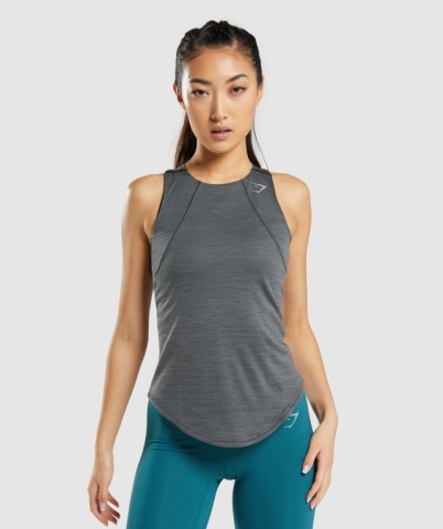 Black / Grey Gymshark Speed Women's Tank Tops | US-60RIDTA