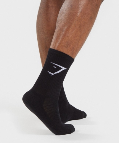 Black Gymshark 3pk Women's Socks | US-58QEYCR