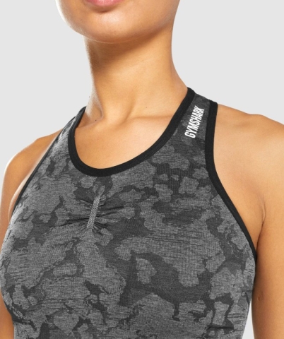 Black Gymshark Adapt Camo Seamless Women's Tank Tops | US-05YQIES