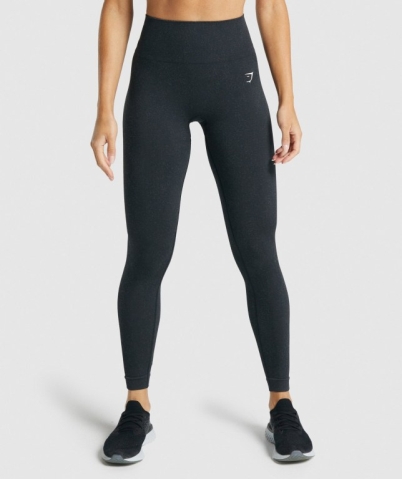 Black Gymshark Adapt Fleck Seamless High Waisted Women's Leggings | US-26UHSBK