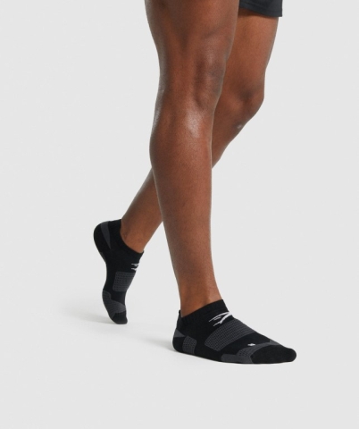 Black Gymshark Ankle Performance Men's Socks | US-47RHKMB