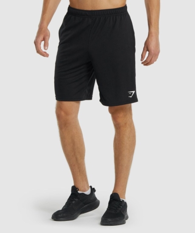 Black Gymshark Arrival Knitted 9" Men's Shorts | US-89RJLAF