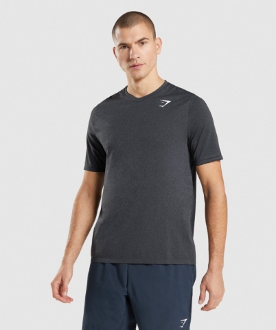 Black Gymshark Arrival Seamless Men's T Shirts | US-70CZSFY