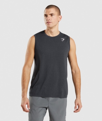 Black Gymshark Arrival Seamless Men's Tank Tops | US-58MIXDH