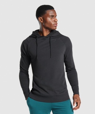 Black Gymshark Bold Men's Hoodies | US-34VQGSR