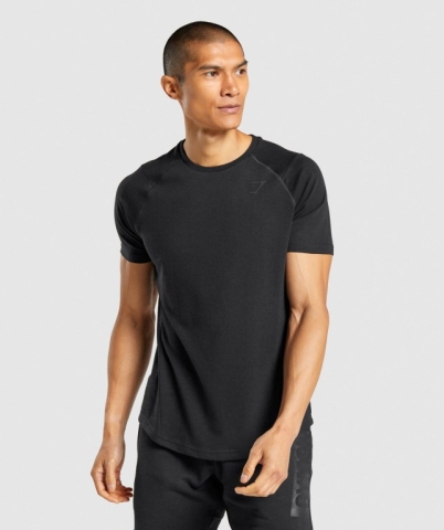 Black Gymshark Bold Men's T Shirts | US-73CXWED