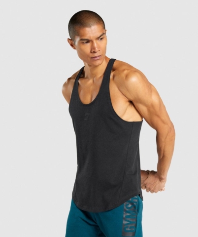 Black Gymshark Bold Men's Tank Tops | US-70YRGOL