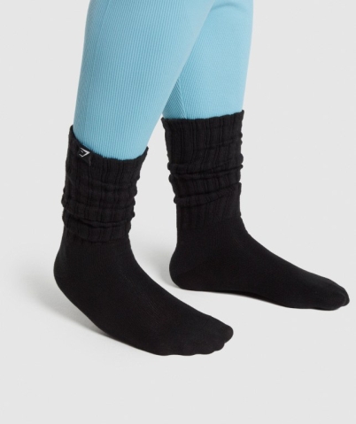 Black Gymshark Comfy Rest Day Men's Socks | US-37DRFGJ