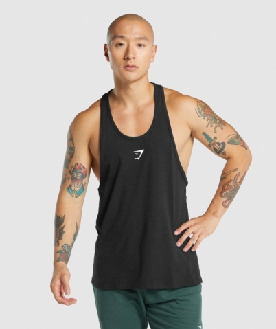 Black Gymshark Critical 2.0 Men's Tank Tops | US-26KVLGI