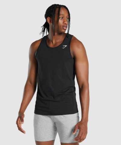 Black Gymshark Critical 2.0 Men's Tank Tops | US-34NSLQG