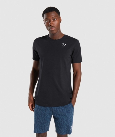 Black Gymshark Critical Men's T Shirts | US-29HREQX