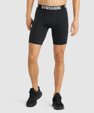 Black Gymshark Element Baselayer Men's Shorts | US-64FTHQG