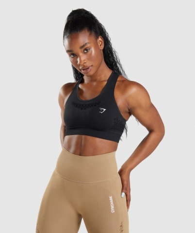 Black Gymshark Energy Seamless Women's Sports Bra | US-57BADWT