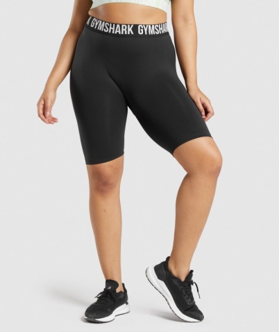 Black Gymshark Fit Seamless Cycling Women's Shorts | US-42LQMUR