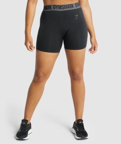 Black Gymshark Fit Seamless Women's Shorts | US-49KVQEY