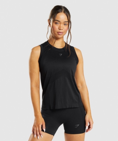 Black Gymshark Flex Loose Top Women's Tank Tops | US-41MXVHJ