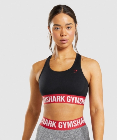 Black Gymshark Flex Women's Sports Bra | US-37EGLJP