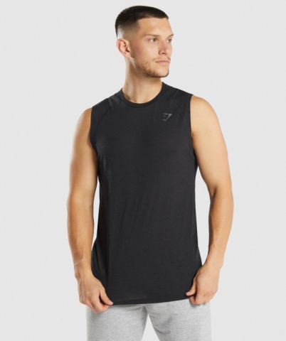 Black Gymshark Hyper Power Men's Tank Tops | US-36AJHKT