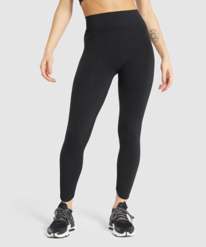 Black Gymshark Pause Seamless High Waisted Women's Leggings | US-12SXMLA