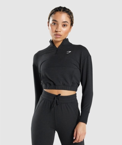 Black Gymshark Pippa Training Women's Hoodies | US-39DGKXV