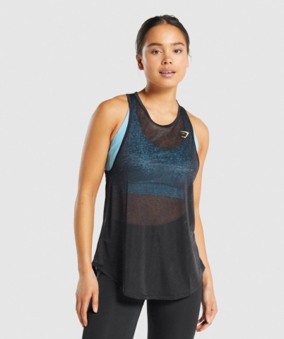 Black Gymshark Pulse Lightweight Women's Tank Tops | US-59BTMIG