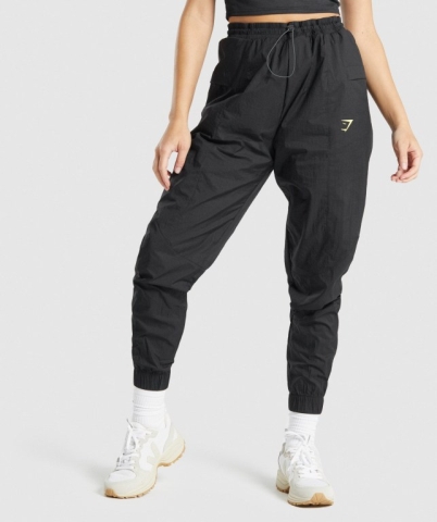 Black Gymshark Pulse Woven Women's Joggers | US-45UJGER