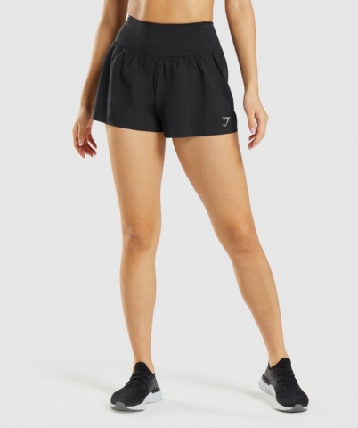 Black Gymshark Speed Women's Shorts | US-32NUSMX