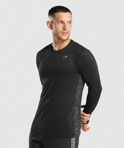 Black Gymshark Sport Men's T Shirts | US-13QLEGK