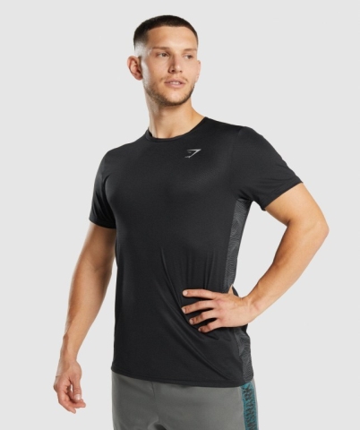 Black Gymshark Sport Men's T Shirts | US-35GLIEO