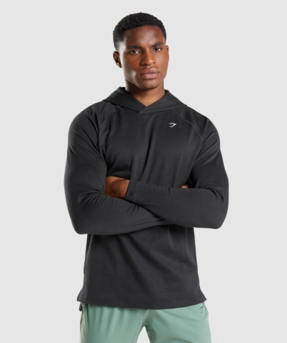 Black Gymshark Studio Men's Hoodies | US-58TEIPW