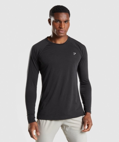 Black Gymshark Studio Men's T Shirts | US-34GVMEU