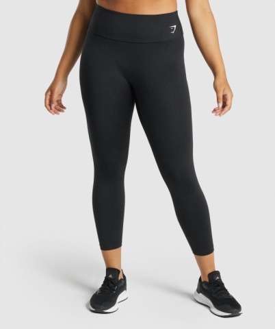 Black Gymshark Training 7/8 High Waisted Women's Leggings | US-80MIHDL