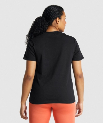 Black Gymshark Training Basic Women's T Shirts | US-71HNSGB