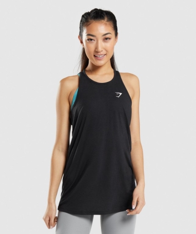 Black Gymshark Training Oversized Women's Tank Tops | US-24JSKGX