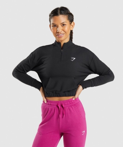 Black Gymshark Training Pippa Women's Hoodies | US-96IPNHX