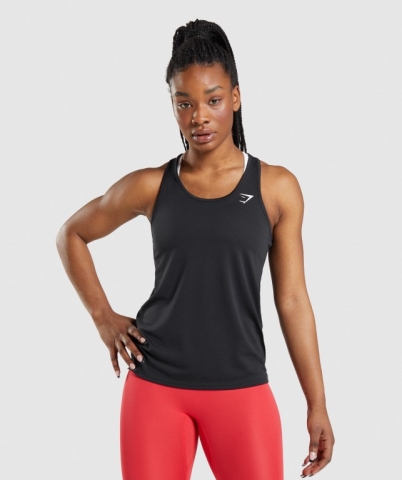 Black Gymshark Training Women's Tank Tops | US-75YVJLA