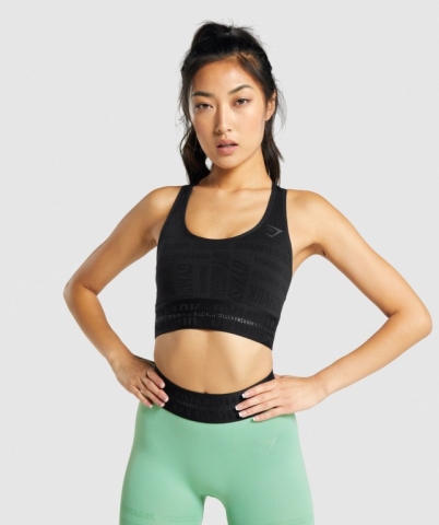 Black Gymshark Vision Women's Sports Bra | US-31ANPVY