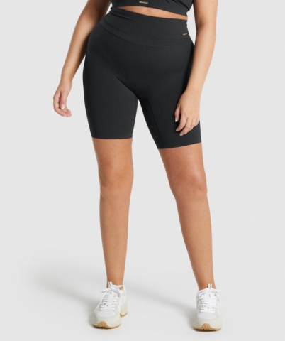 Black Gymshark Whitney Cycling Women's Shorts | US-37QCSRH