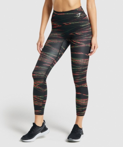 Black Gymshark Zone Graphic High Waisted Women's Leggings | US-41WKZEU