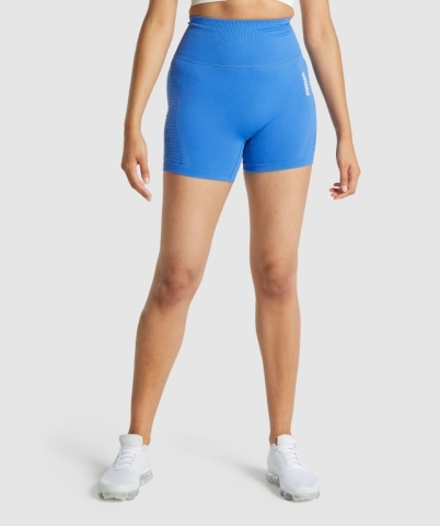 Blue Gymshark Energy Seamless Women's Shorts | US-65WJRFE