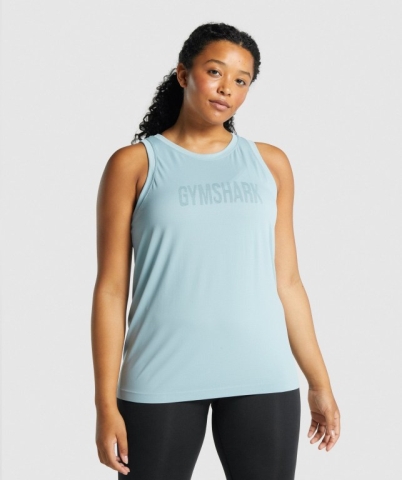 Blue Gymshark Fit Seamless Loose Women's Tank Tops | US-97KVOCM