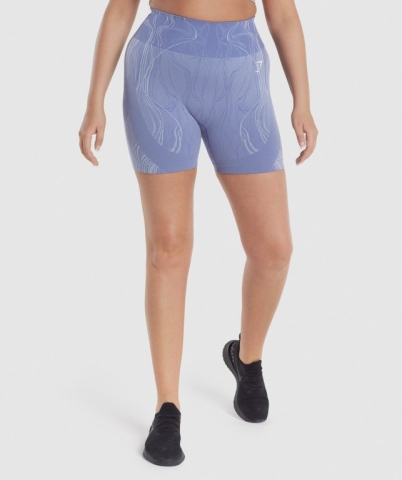 Blue Gymshark Mercury Seamless Women's Shorts | US-10SNGFC