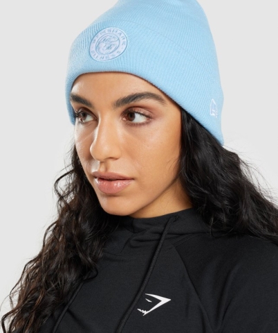 Blue Gymshark New Era Legacy Cuff Knit Women's Headwear | US-25ALNFB