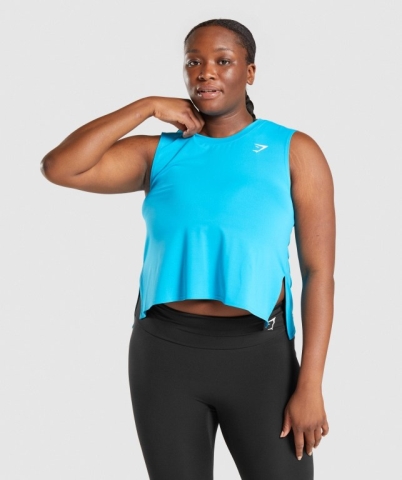 Blue Gymshark Training Midi Women's Tank Tops | US-43GJMAP