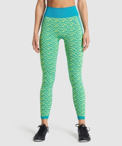 Blue Gymshark WTFlex Seamless High Waisted Women's Leggings | US-92XKTRB