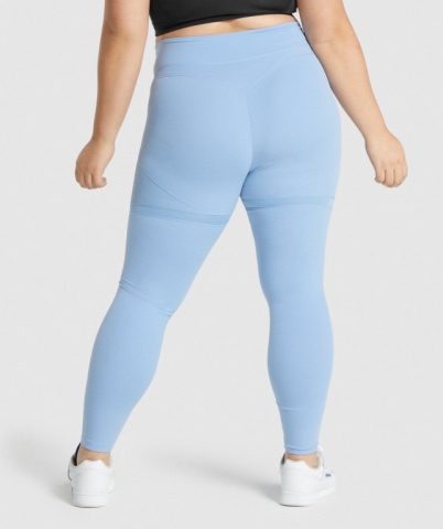 Blue Gymshark Whitney Mesh High Waisted Women's Leggings | US-48UFYNM