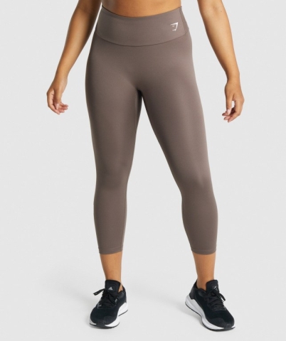 Brown Gymshark Training 7/8 High Waisted Women's Leggings | US-79HSDTN